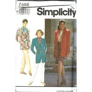 Simplicity Sewing Pattern 7488  Jacket Pants Shorts Sarong Skirt Sz 18-22